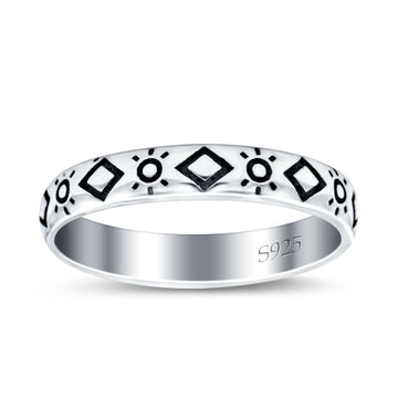 Sun Oxidized Band Solid 925 Sterling Silver Thumb Ring (3mm)